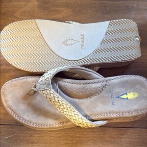 Volatile Beige Woven Strap Sandals. New without tags.
